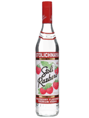 STOLI VODKA RASBERI 1L features a vibrant raspberry flavor profile