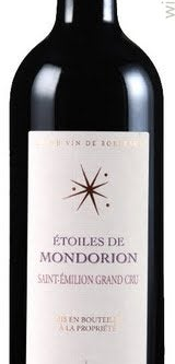 The ETOILES DE MONDORION ST EMILLION 750ML is a red wine from the prestigious Saint-Émilion region in France